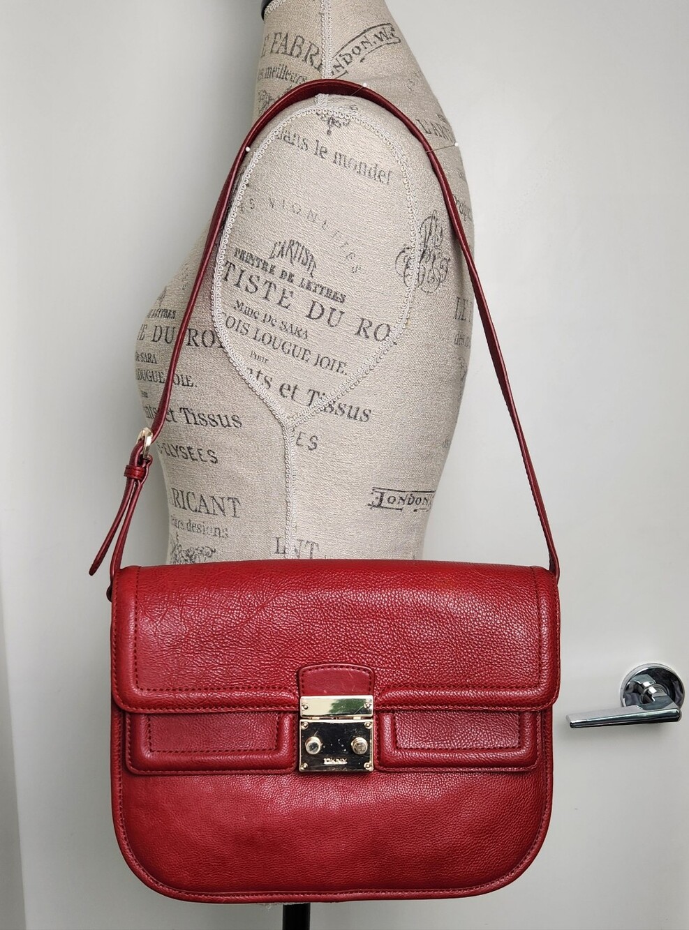 DKNY Red Leather Purse Handbag